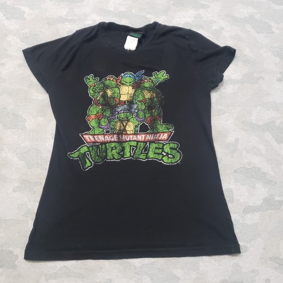 Turtle Beach Other - Vintage Ninja Turtles Shirt Youth Black Short Sleeve